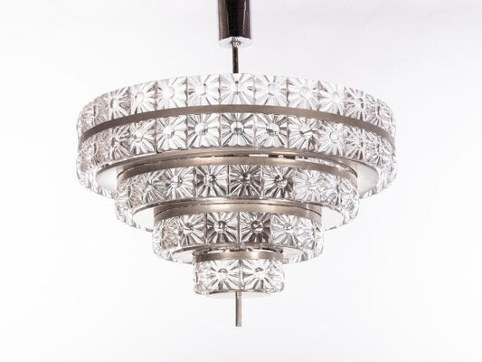 Swedish 18-Light Chandelier in Crystal & Nickel by Carl Fagerlund for Orrefors, 1960s-DEK-932763