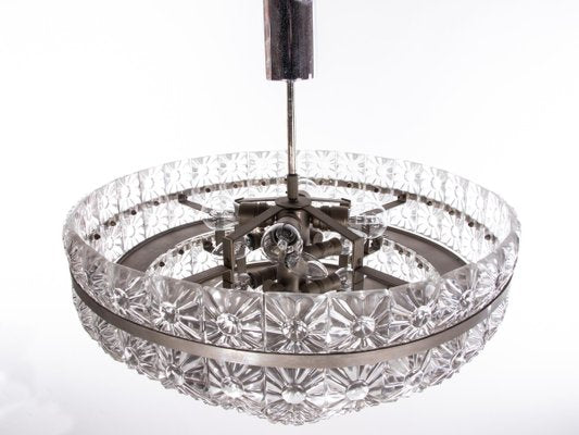 Swedish 18-Light Chandelier in Crystal & Nickel by Carl Fagerlund for Orrefors, 1960s-DEK-932763