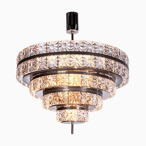 Swedish 18-Light Chandelier in Crystal & Nickel by Carl Fagerlund for Orrefors, 1960s-DEK-932763