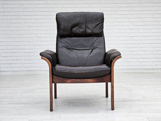 Swedish Adjustable Brown Leather Armchair by Göte Möbler, 1970s-TMW-1703529