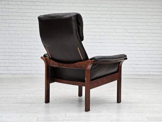 Swedish Adjustable Brown Leather Armchair by Göte Möbler, 1970s-TMW-1703529