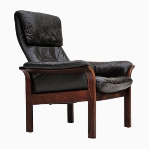 Swedish Adjustable Brown Leather Armchair by Göte Möbler, 1970s-TMW-1703529