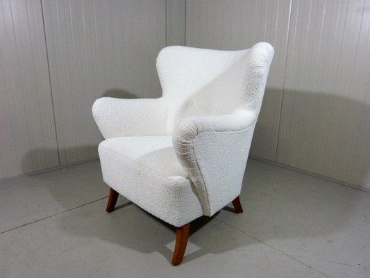 Swedish Armchair in Bouclé, 1950s-TU-1407238