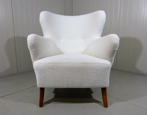 Swedish Armchair in Bouclé, 1950s-TU-1407238