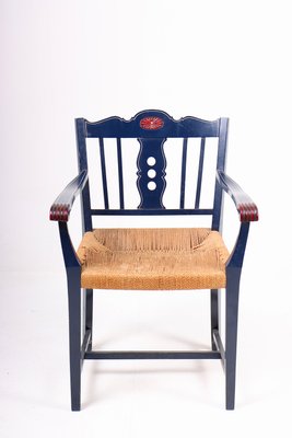 Swedish Armchair With Seat in Paper Cord, 1940s-FK-1254421