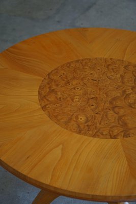 Swedish Art Deco Elm & Birch Round Side Table, 1940s-MXF-1428386