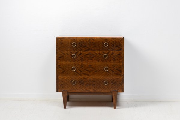 Swedish Art Deco Stained Birch Chest of Drawers, 1920s-MJF-1407000