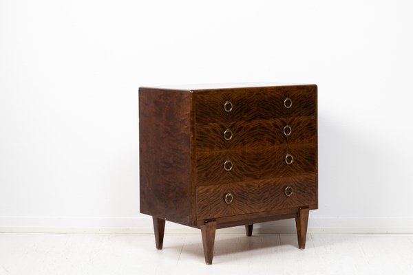 Swedish Art Deco Stained Birch Chest of Drawers, 1920s-MJF-1407000