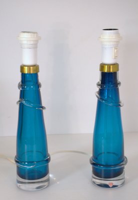 Swedish Art Glass Table Lamps by Carl Fagerlund for Orrefors, 1950s, Set of 2-UDU-1821966