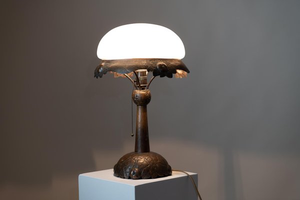 Swedish Art Nouveau Copper Table Lamp-MJF-931172