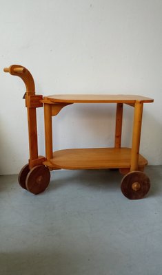 Swedish Bar Cart in Pine, 1970s-GJF-1763546