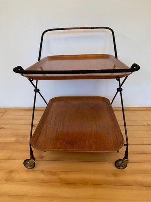 Swedish Bar Trolley by Paul Nagel for JIE Gantofta, 1950s-RTR-573644