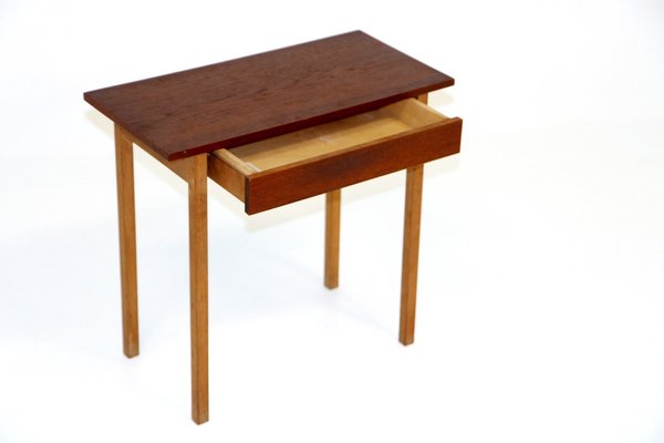 Swedish Bedside Table in Teak and Glass, 1960-GEK-1345348