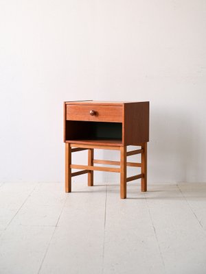 Swedish Bedside Table with Drawer, 1960s-QWP-1816388