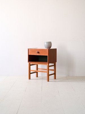 Swedish Bedside Table with Drawer, 1960s-QWP-1816388