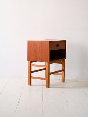 Swedish Bedside Table with Drawer, 1960s-QWP-1816388