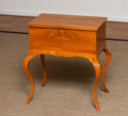 Swedish Biedermeier Sewing Table in Elm Veneer, 1940s-JE-1185087