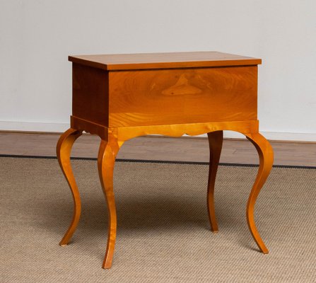 Swedish Biedermeier Sewing Table in Elm Veneer, 1940s-JE-1185087