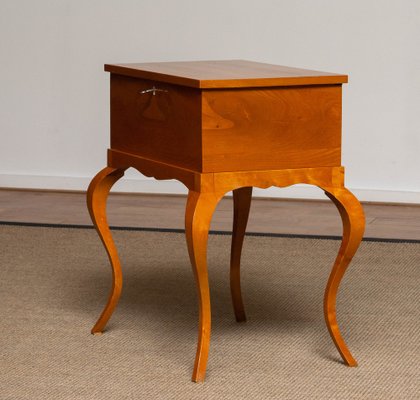 Swedish Biedermeier Sewing Table in Elm Veneer, 1940s-JE-1185087