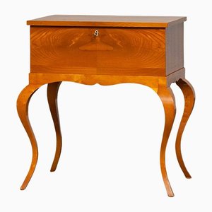 Swedish Biedermeier Sewing Table in Elm Veneer, 1940s-JE-1185087