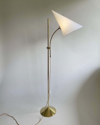 Swedish Brass Adjustable Witches Hat Floor Lamp, 1950s-OE-1801581