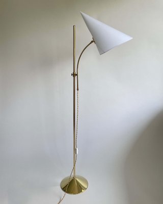 Swedish Brass Adjustable Witches Hat Floor Lamp, 1950s-OE-1801581