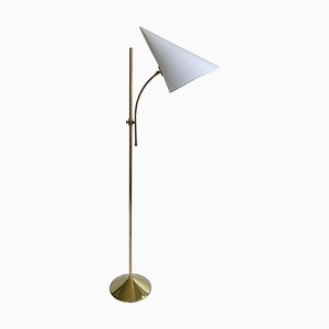 Swedish Brass Adjustable Witches Hat Floor Lamp, 1950s-OE-1801581