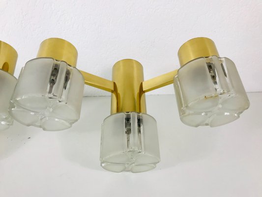 Swedish Brass and Glass Wall Lights, 1960s, Set of 2-PUK-636575