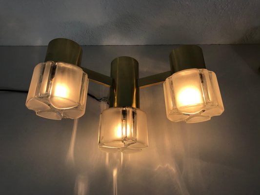 Swedish Brass and Glass Wall Lights, 1960s, Set of 2-PUK-636575