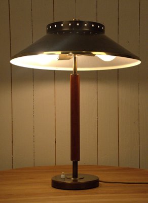 Swedish Brass and Teak Table Lamp by Boréns, 1940s-UDU-1808148