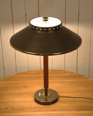 Swedish Brass and Teak Table Lamp by Boréns, 1940s-UDU-1808148