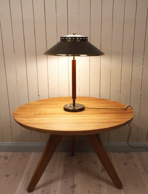 Swedish Brass and Teak Table Lamp by Boréns, 1940s-UDU-1808148