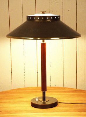 Swedish Brass and Teak Table Lamp by Boréns, 1940s-UDU-1808148