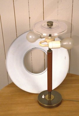 Swedish Brass and Teak Table Lamp by Boréns, 1940s-UDU-1808148