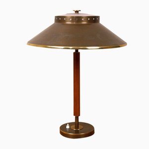 Swedish Brass and Teak Table Lamp by Boréns, 1940s-UDU-1808148