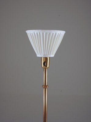 Swedish Brass and Wood Floor Lamp attributed to Boréns, 1940s-FM-1702331