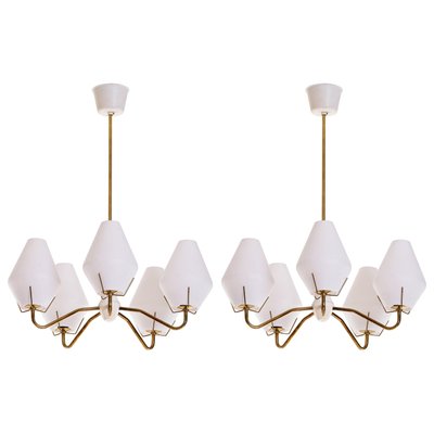 Swedish Brass Chandelier from Asea, 1950s-QU-1706891