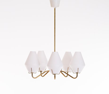 Swedish Brass Chandelier from Asea, 1950s-QU-1706891