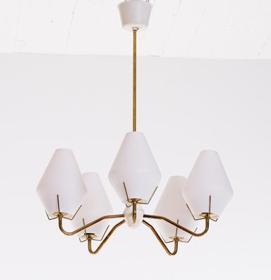 Swedish Brass Chandelier from Asea, 1950s-QU-1706891