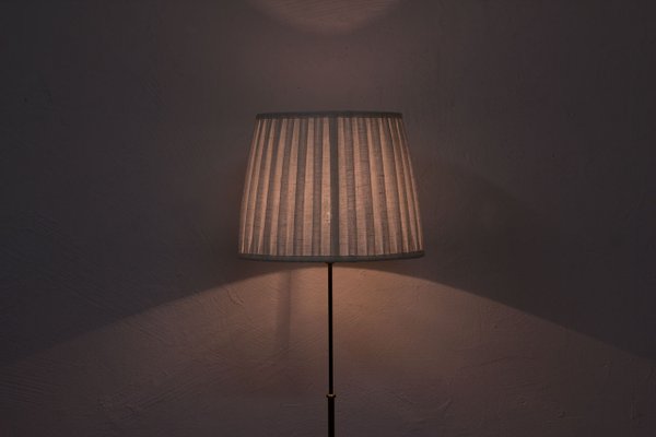 Swedish Brass Floor Lamp from Böhlmarks, 1940s-TM-595096