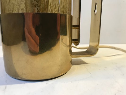 Swedish Brass & Smoked Glass Table Lamp by Nya Ôia, 1970s-LCR-872954