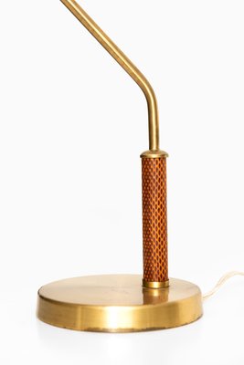 Swedish Brass & Snakeskin Table Lamp from AB E. Hansson & Co, 1960s-SC-587079