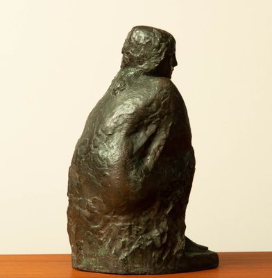 Swedish Brass Statue of a Sitting Woman by Thure Thörn, 1960s-JE-1320450