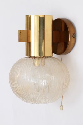 Swedish Brass Wall Lamp with Glass by Hans-Agne Jakobsen for Markaryd, 1960-EZZ-1771027