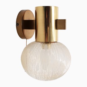 Swedish Brass Wall Lamp with Glass by Hans-Agne Jakobsen for Markaryd, 1960-EZZ-1771027