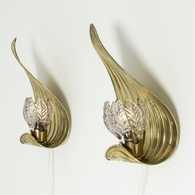 Swedish Brass Wall Lamps, Set of 2-NL-847370