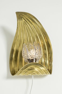 Swedish Brass Wall Lamps, Set of 2-NL-847370