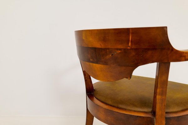 Swedish Brown Desk Chair in Birch & Mahogany, Sweden, 1920s-UYK-1120408