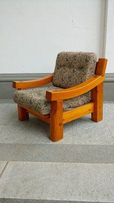 Swedish Brutalist Chair in Pine, 1970s-GJF-1817655