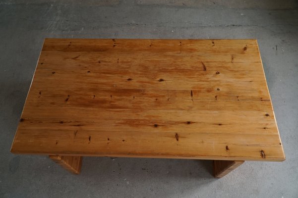 Swedish Brutalist Rectangular Solid Pine Coffee Table, 1960s-MXF-1007426